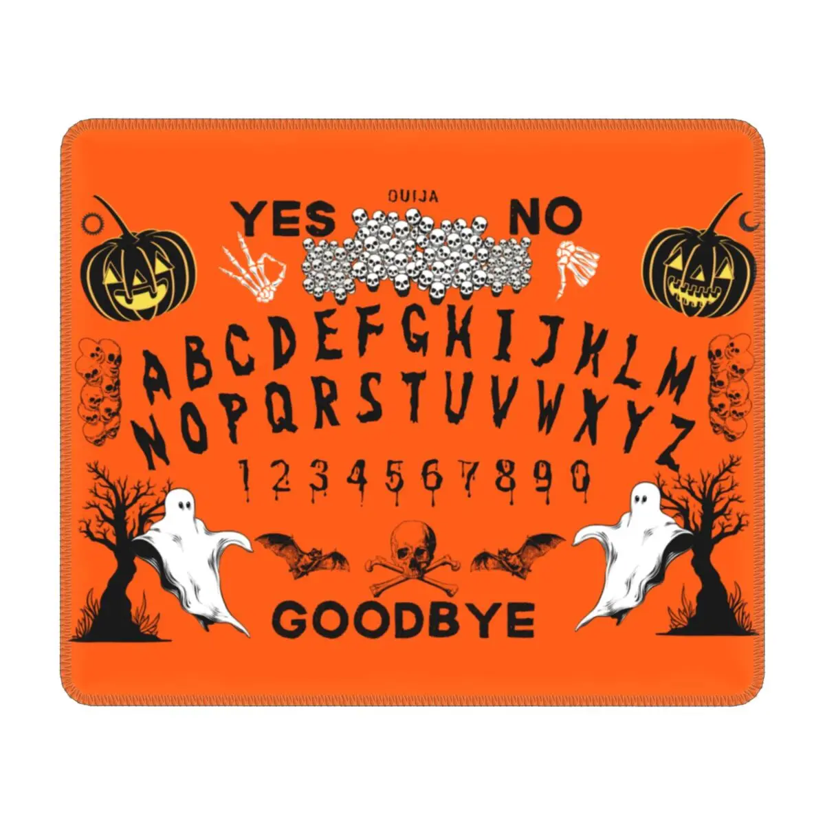 Halloween Ouija Board Computer Mouse Pads Mousepad with Stitched Edges Rubber Mystifying Oracle With Planchette Mouse Mat Gaming