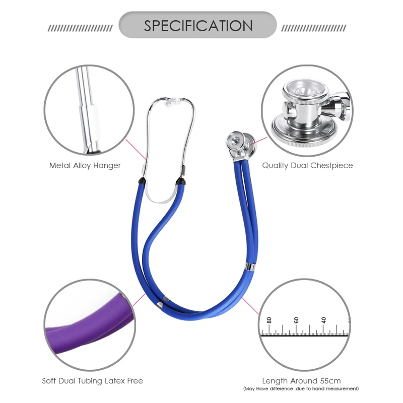 

Professional Dual Head Tube Medical Sprague Rappaport Estetoscopio Cardiology Cute Stethoscope Health Tool for Doctors Nurses