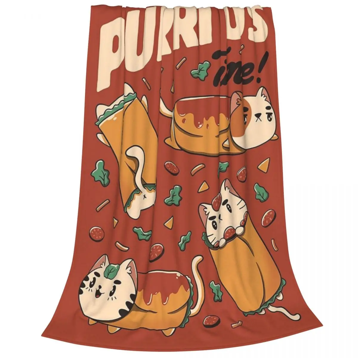 Purritos Time Burrito Cat Mexican Food By Tobe Fonsec Blankets Fleece Sofa Throw Blankets For Home Travel Throws Bedspread Quilt