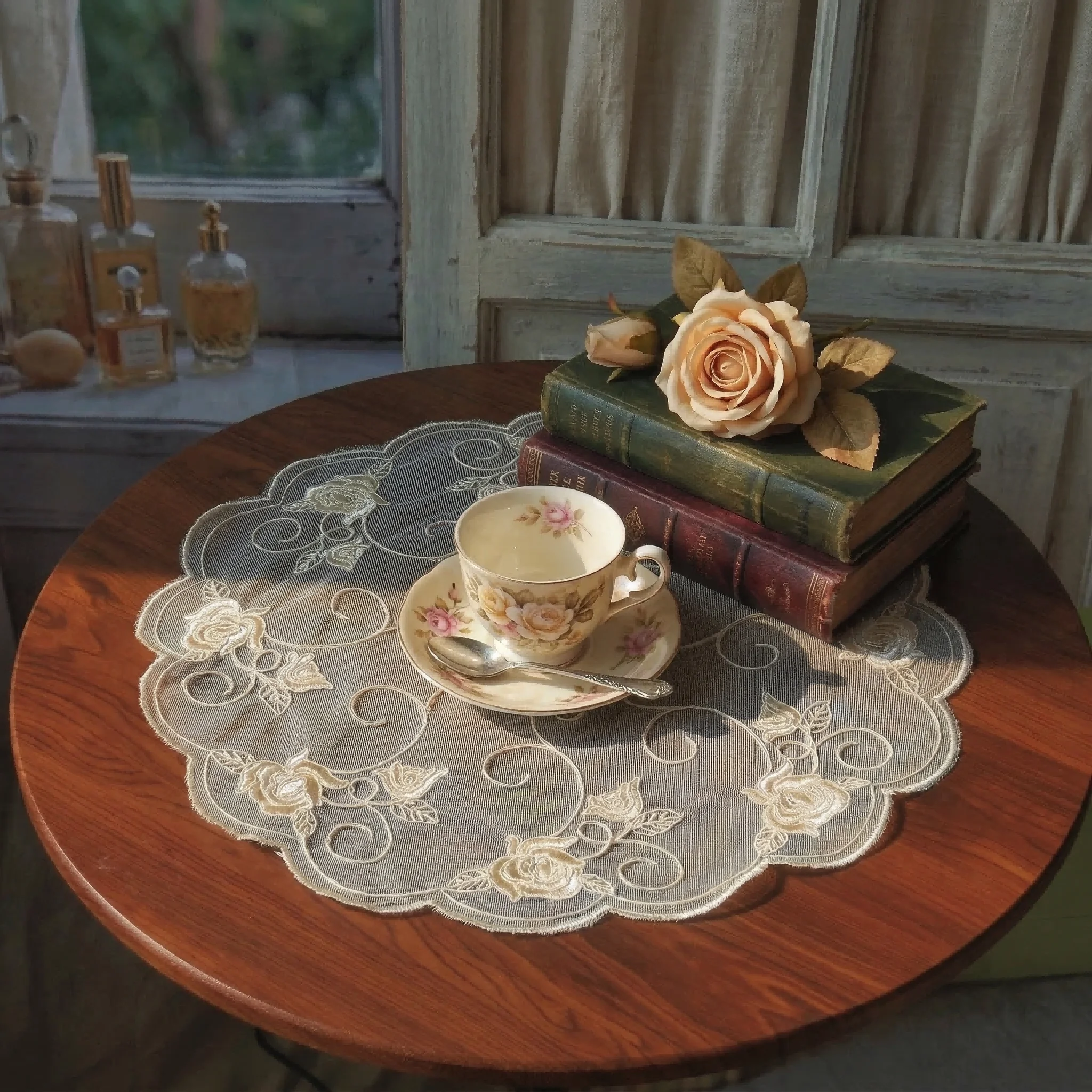 

Placemat Set Of 6 Round Dinner Plate Mat European Embroidery Table Covers Pastoral Style Coaster Easter Decoration 2026