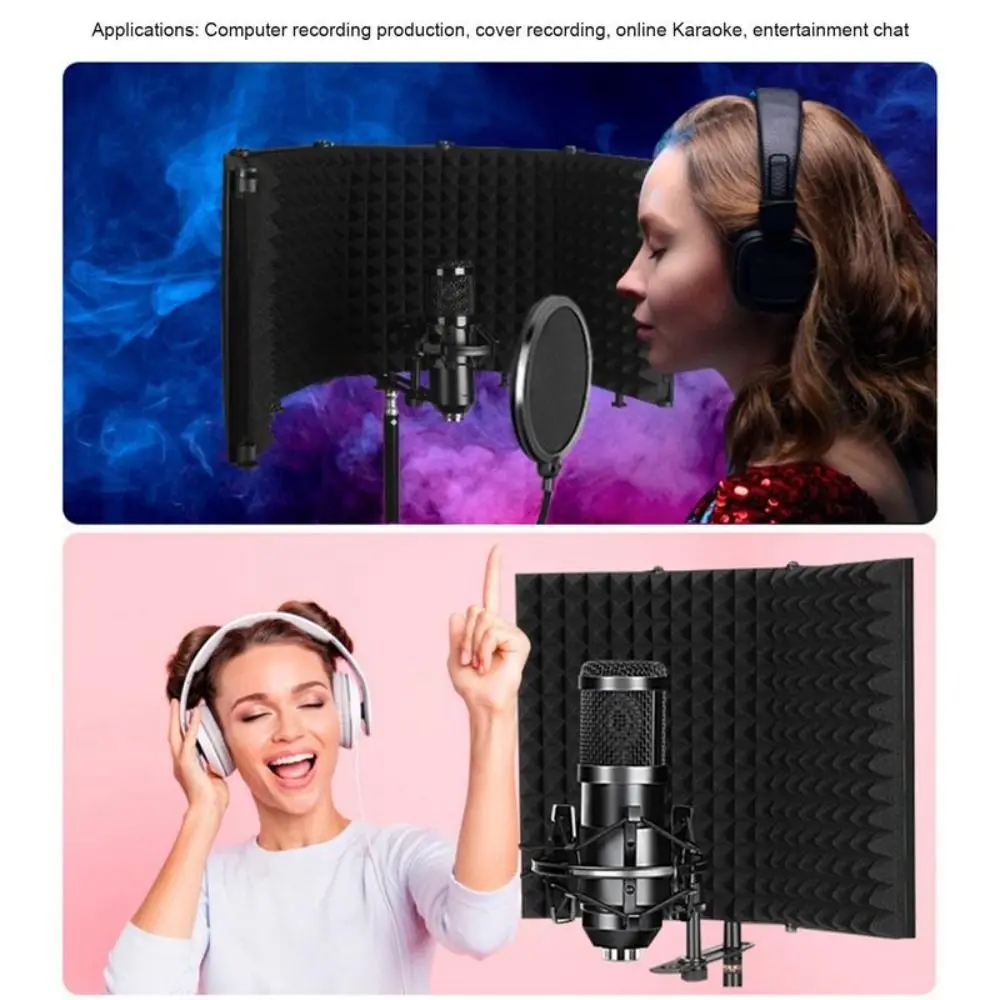 Acoustic Microphone Isolation Shield Filter Wedges Noise Reduction Equipment Reflection Filters Sponge Soundproofing Panels