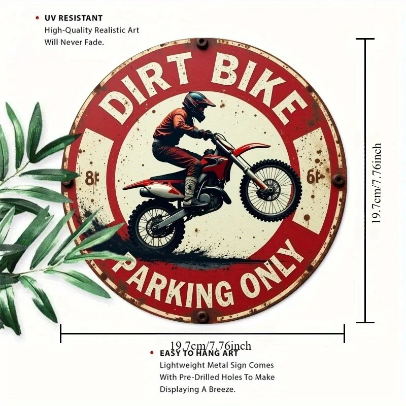 2D Flat, 1-Piece Off-Road Mud Race Metal Sign - Heavy-Duty Iron Motorcycle-Themed Wall Decoration Featuring a Mud Racer and Track Design