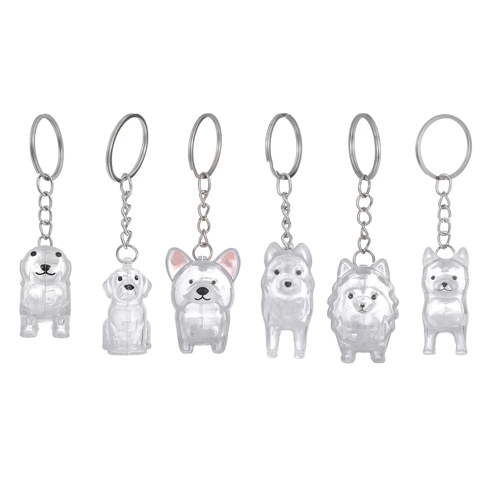 Transparent Dog Fur Storage Pendant Cute DIY Accessories Dog Shape Keychain Fur Storage Capsule Portable Souvenirs Keychain