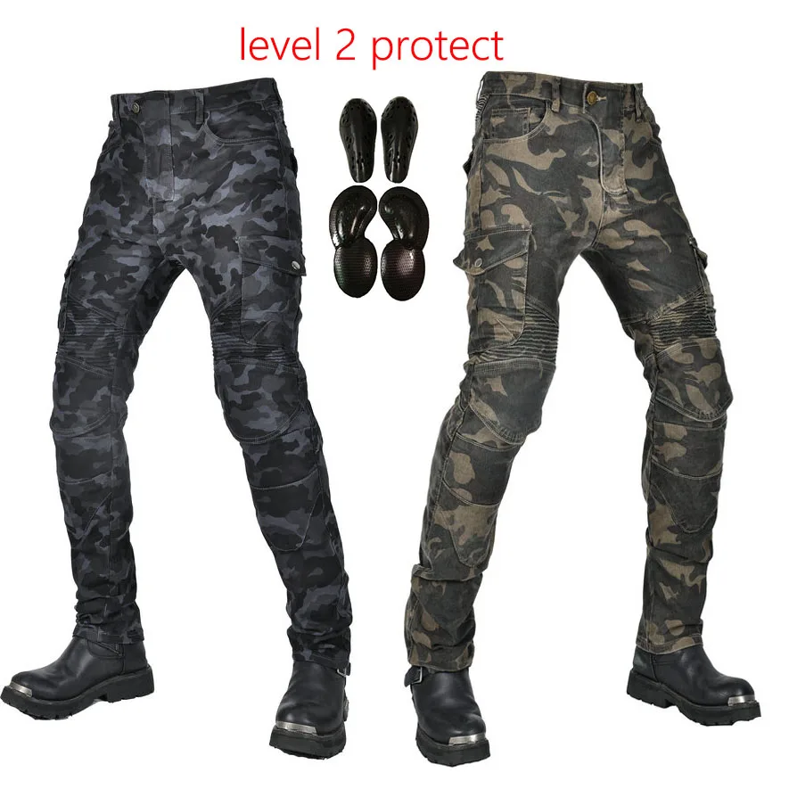 

Motorcycle pants Camo Jeans motocross Motoride Stretch Racing Trousers For Men Outdoor Riding Rider Equipment Protective Gear