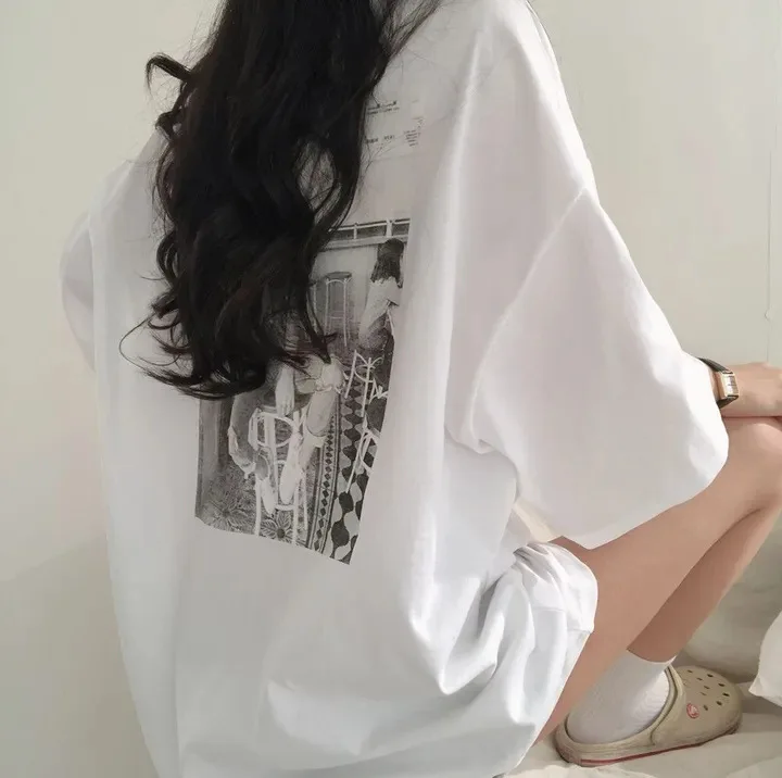 Y2k Harajuku Cartoon Tshirt Women Oversized Vintage Short Sleeve Summer 2024 Korea Fashion Pullover Gothic Streetwear Korean