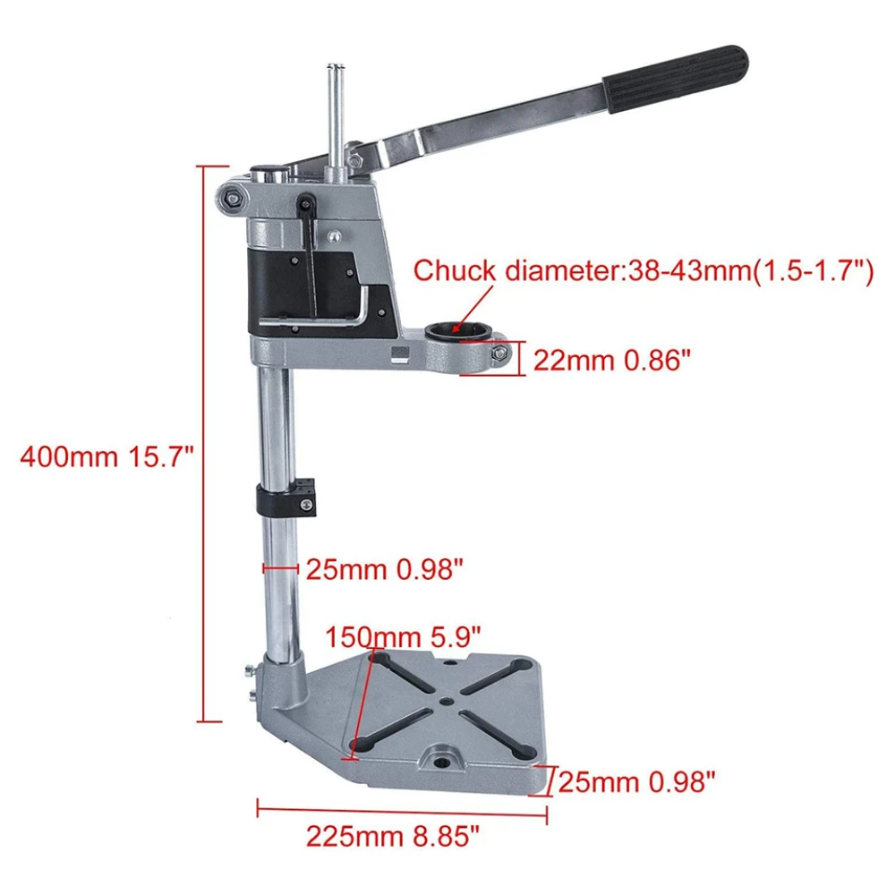 Electric Drill Bracket 400mm Drilling Holder Grinder Rack Stand Clamp Bench Press Stand Clamp Grinder for Woodworking