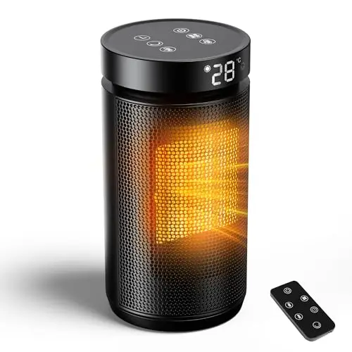 Based Electric Heater 2000W with Remote Control Three Heat Settings and 70 Degree Oscillation for Efficient Warmth