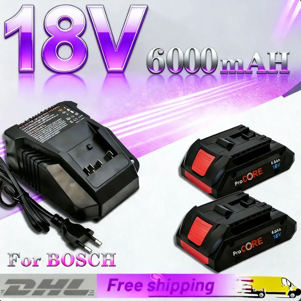 AAA Für Bosch GBA 18V 6,0Ah Professional Li-Ionen-Akku mit LED für Bosch Ladegerät 18V Ersatz BAT609G BAT622 BAT618G