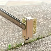 Adjustable manual weeding tool - suitable for cleaning decks, terraces, and sidewalks | wire brush