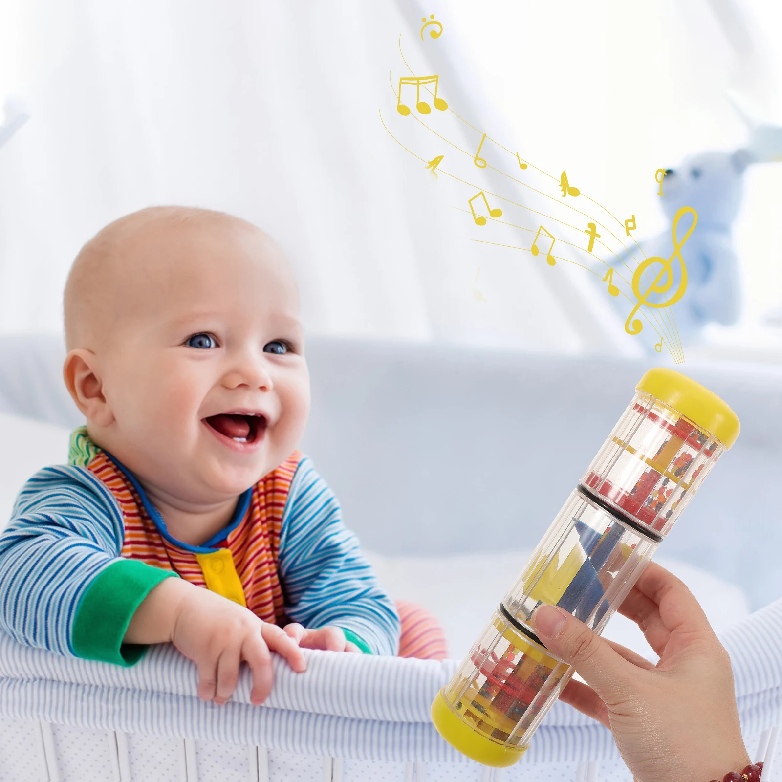 

Rain Sound Cylinder Colorful Rotating Toy ABS Material Smooth Surface Grasping Ability Training Visual for Toddlers