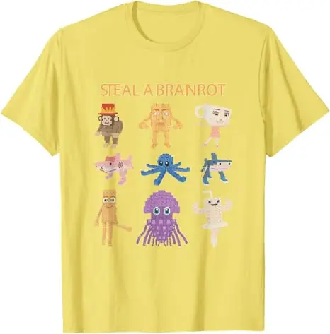 سرقة الدماغ روت مضحك ألعاب تصميم تي شيرت الإيطالية Brainrot لعبة فيديو Y2k قائلا المحملة الجدة هدية القطن قصير الأكمام البلوزات