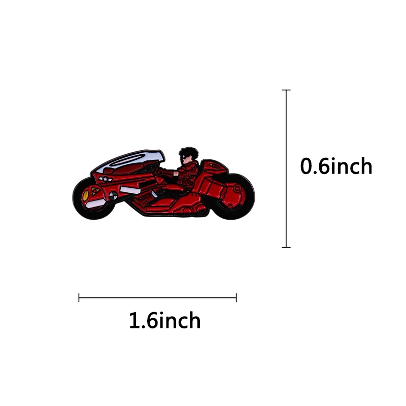 AKIRA Red Fighting Motorcycle Brooch Classic 90s Japanese Anime Badge COOL Enamel Pin Accessories Decoration