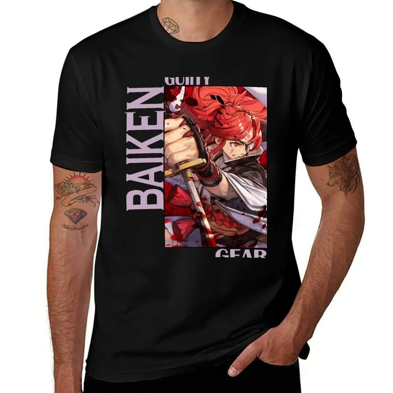 

Guilty Gear Baiken T-Shirt man t shirts high quality luxury brand t shirt custom print T-Shirt