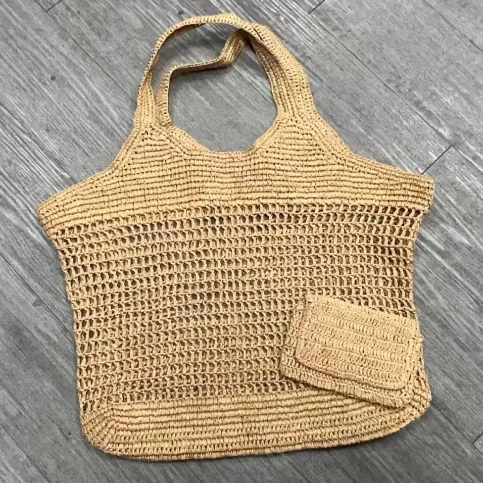 Women Straw Bags Handwoven Summer Beach Totes Female Casual Top Handle Handbag Designd Shoulder Bag With Wallet For Lady Travel