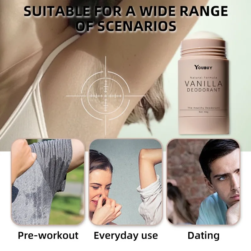 40G Penghilang Bau Tubuh Stik Antiperspiran Balsem Padat Pria Wanita Penghilang Bau Keringat Ketiak Tahan Lama Penyegaran Portabel
