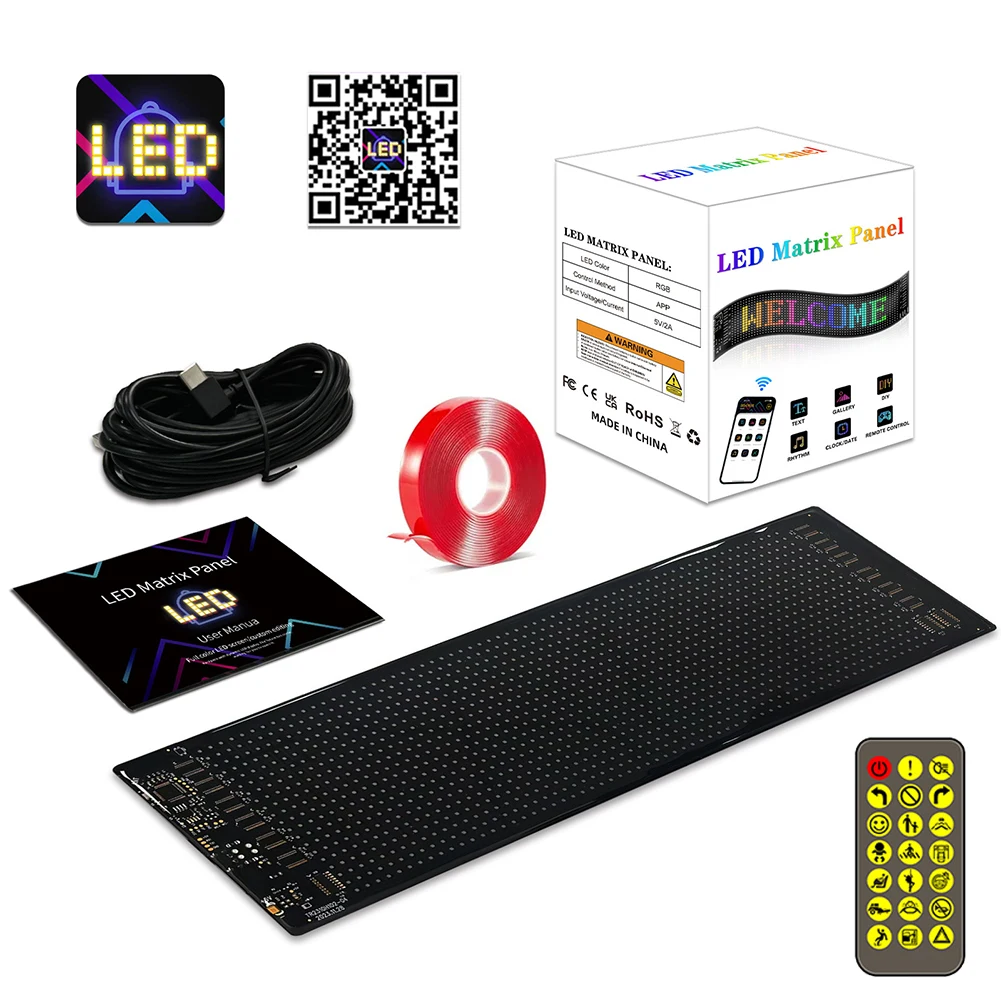 

2Pcs LED Display Screen Panel USB 5V LED Sign DIY Animation Programmable Matrix Panel Car Devil Eyes Light for Cars and Trucks