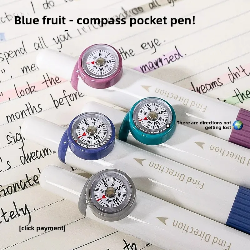 

Bluefruit Compass Doudou Pocket Click Gel Pen Quick-Drying Stylish Cute Study Writing Pens for Girls School Office Supplies