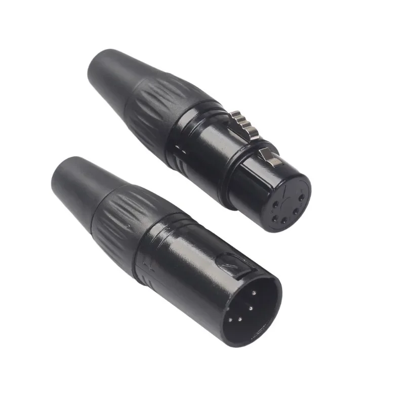 

1 Pcs 5Pins XLR Male&Female Audio Microphone Cable Connector DIY Solder Type Metal Material Audio Signal Plug