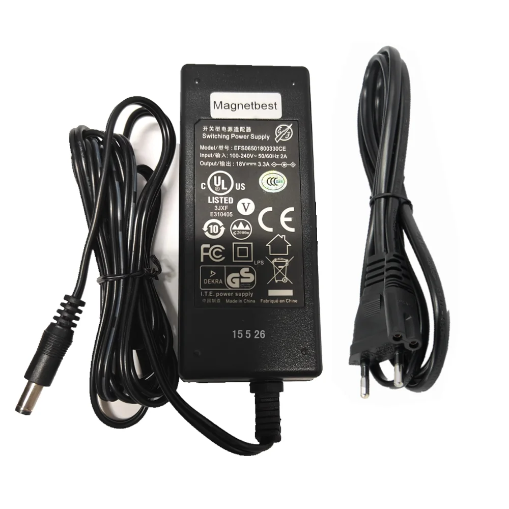 18V 3.3A Adapter Charger For Meade LX200 Cricut Denon Heos 3 Kettler SDK-0612 TDK Life on Record A73 Brookstone KSAS0451800200HU