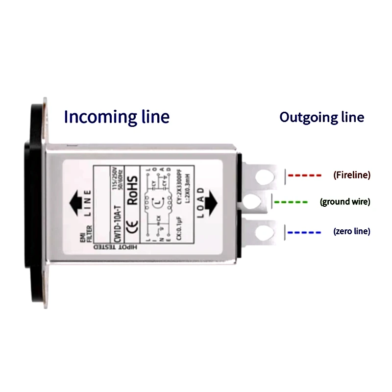 CW1D-3A/6A/10A-T Power filter CW1D-10A-T anti-interference EMI filter socket audio power purifier Car power amplifier CW1D-6A-T