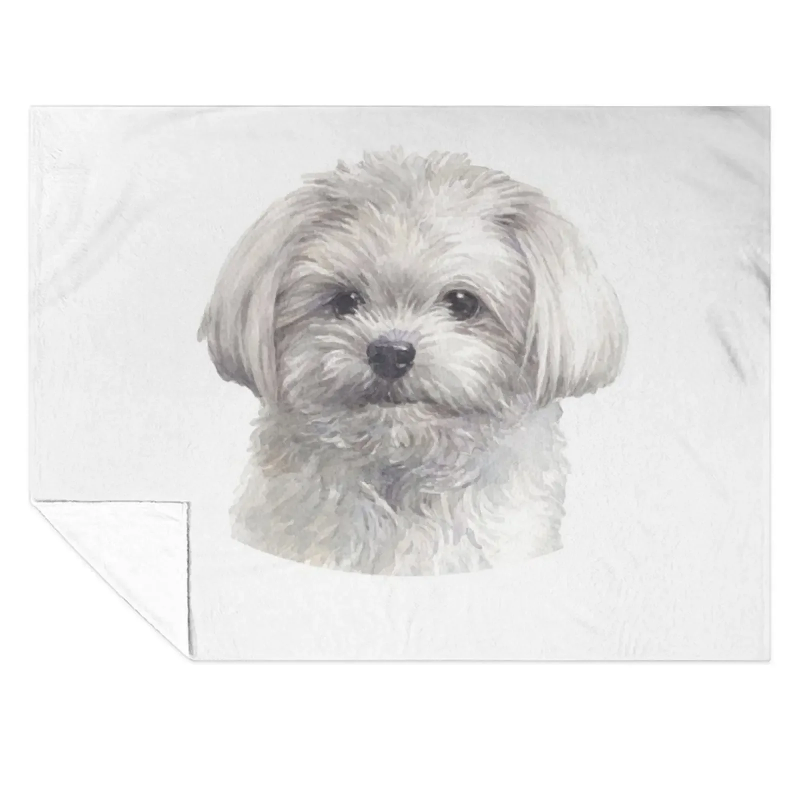 

Cute Maltese Watercolor Art Throw Blanket Luxury Designer christmas gifts Stuffeds Camping Blankets