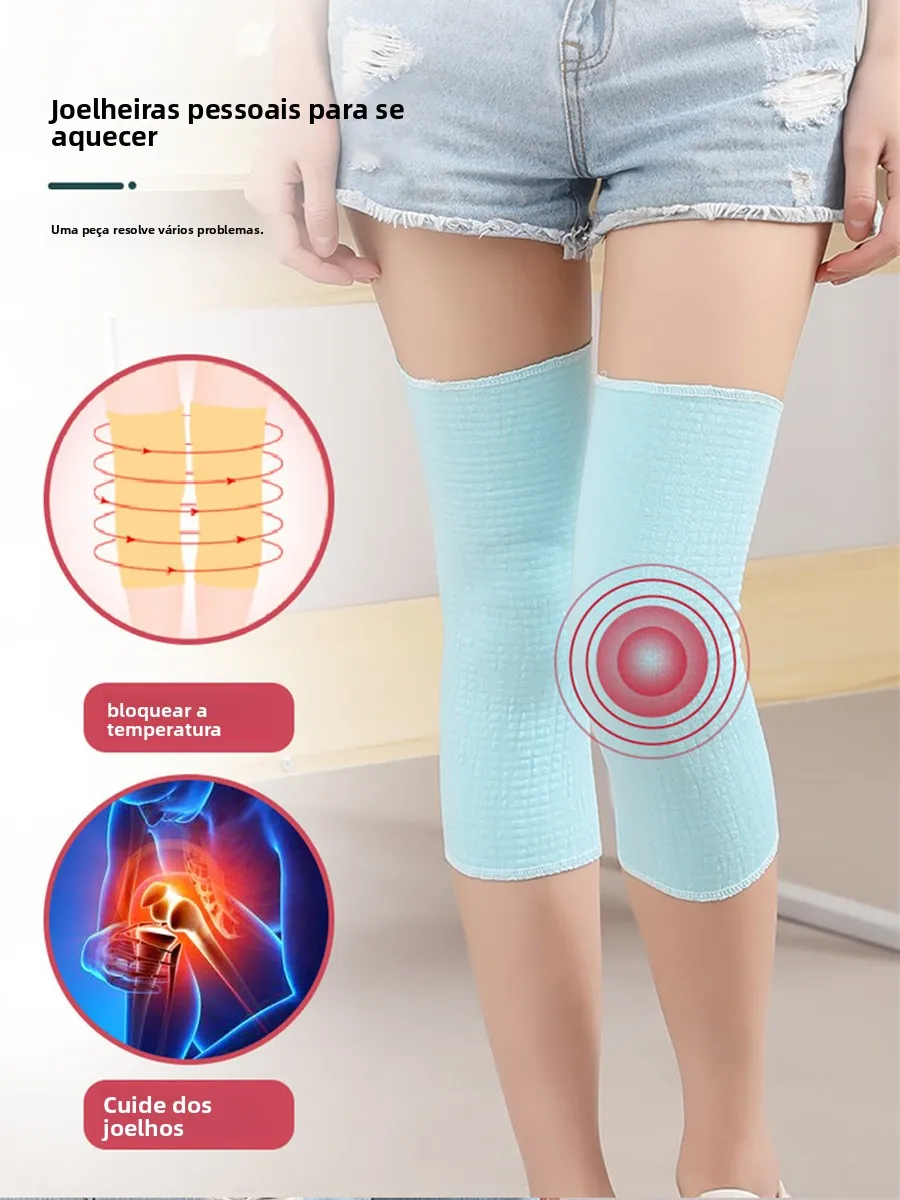 Protetores de Joelho de Aodão Puro para Mulheres ávidas, Roupas de Dormir, Aquecedores de Pernas, Cobertura Antifrio para...