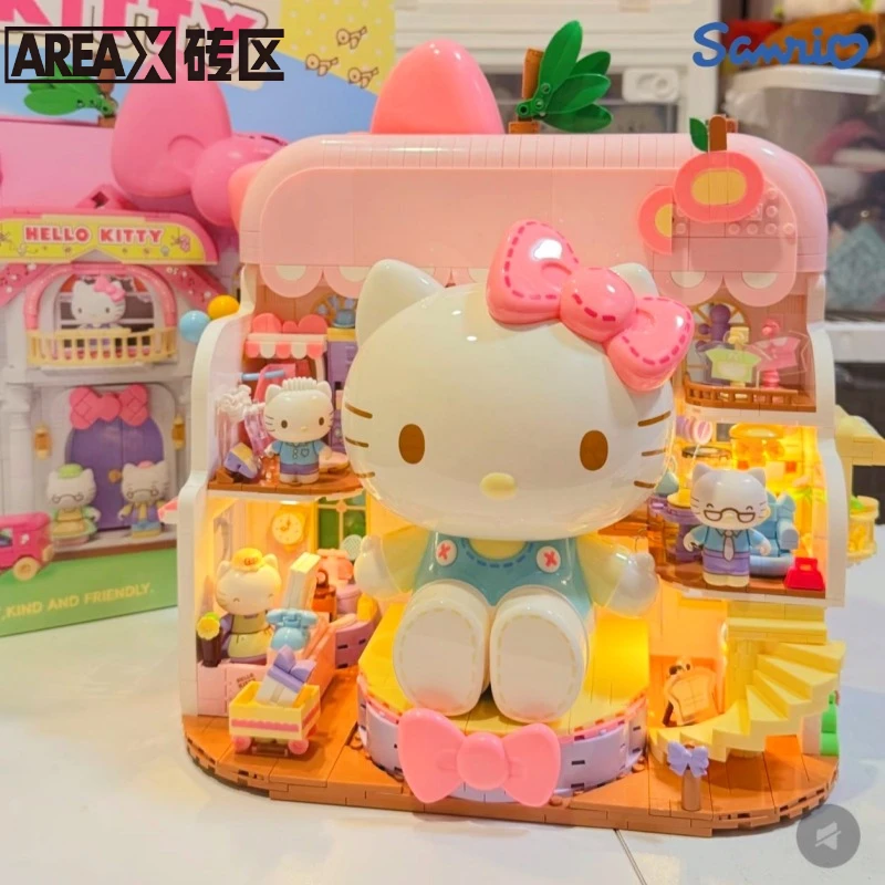 

AREA-X Sanrio Series Kitty Family Mini Dolls Sweet Home Assembly Building Blocks Desktop Accessories Exquisite Birthday Gifts