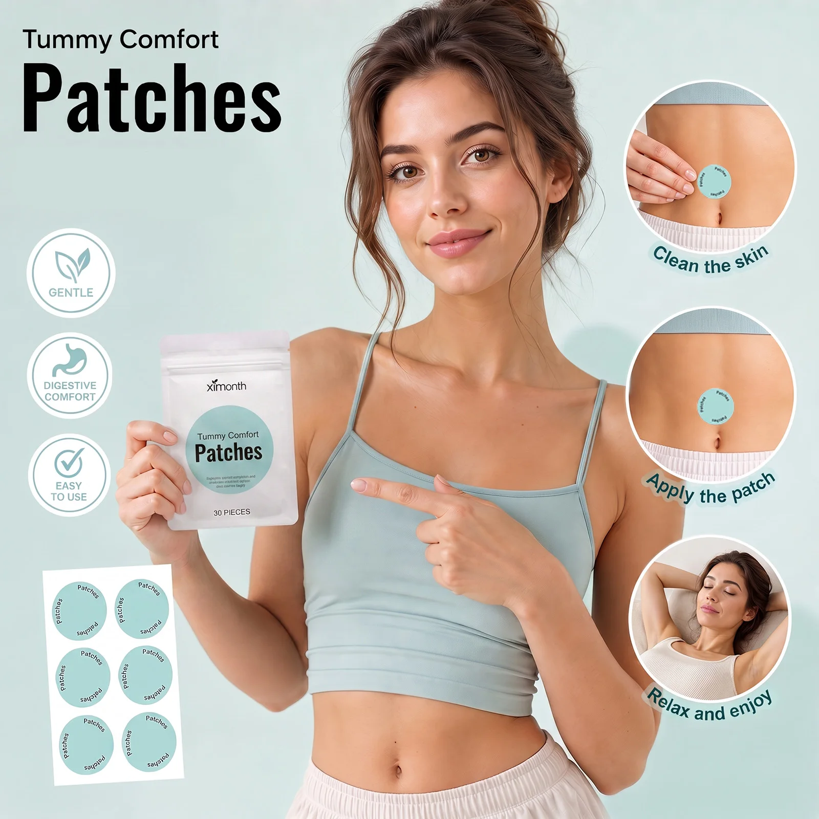 Relaxing Care Body Care Patch Helps Improve the Appearance of Body Lines Lightweight Breathable Skin Friendly for Home Care