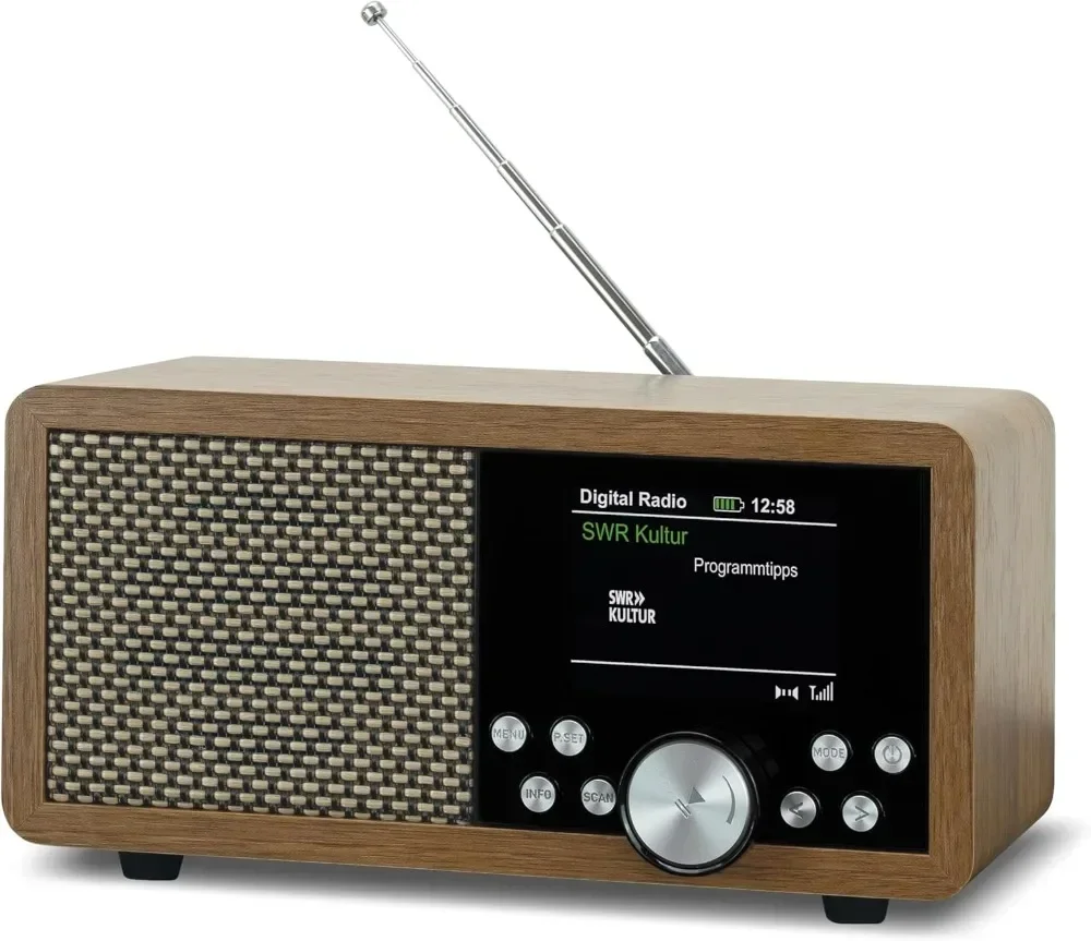 Radio portátil Dab+ Dynavox DBT600, Radio FM integrada, para Cocina, Cuarto de baño, Oficina, función Despertador, Pantalla TFT,