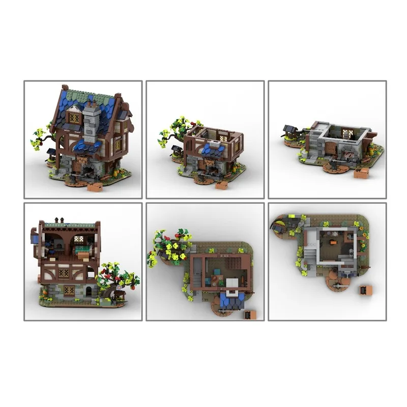 Medieval Model Moc Building Bricks Modular The Minieval Blacksmith Model Technology Blocks Christmas DIY Toy Construction Gifts