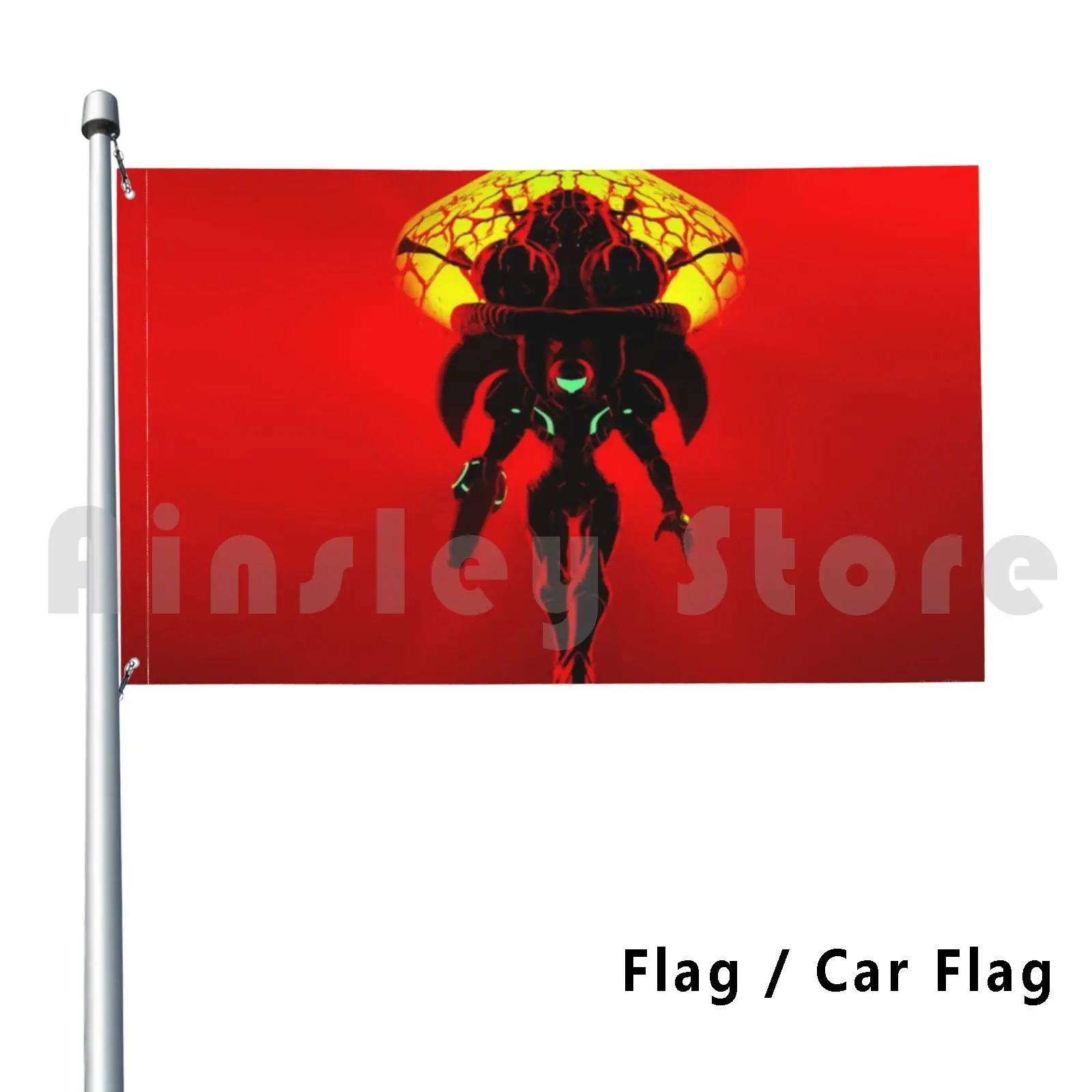 Samus And Metroid Outdoor Decor Flag Car Flag Metroid Metroid Prime Samus Samus Aran Plow Girls Feminine Game