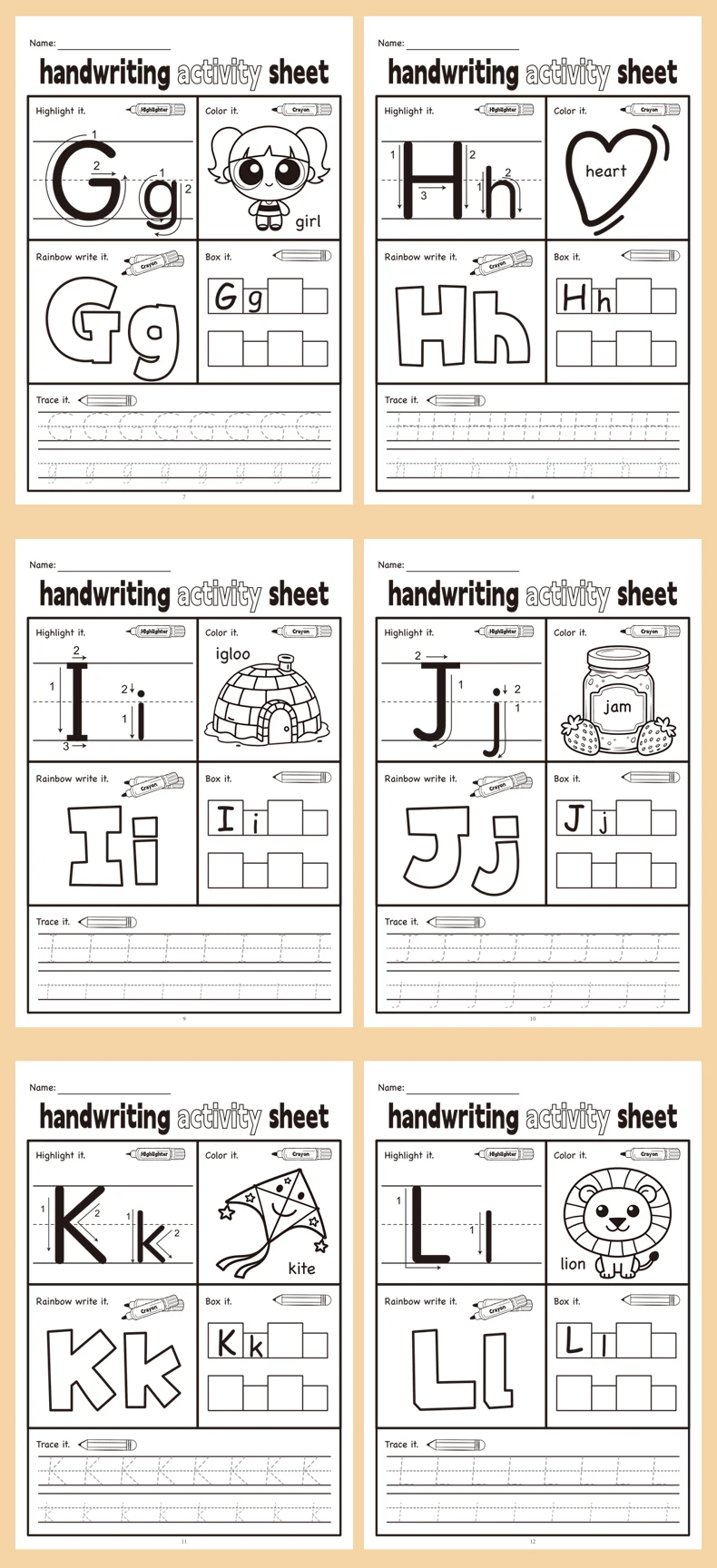 Arbeitsbuch mit ABC-Tracing-Buchstaben – lustiges englisches Alphabet-Tracing-Buch für Kinder, das zum Teilnahme im Schreibheft für frühes Lernen verwendet wird – Detail 2