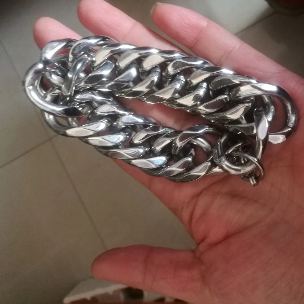 Stainless Steel 21mm Wide 24CM Cuban Chain Link Bracelet Huge Super Wide Men Miami LINK Chain Punk Rocker Bracelets