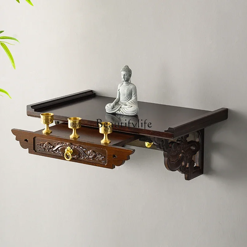 Shrine wall-mounted rack God of Wealth placed cabinet household table incense case table bracket