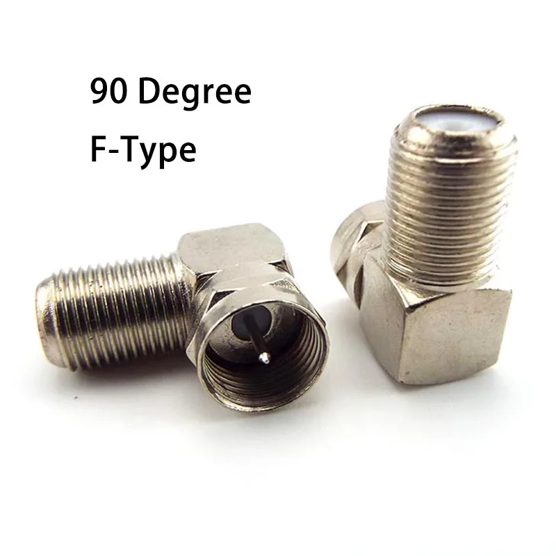 2/4/10pcs 90 Degree F-Type Male to Female Plug Connector TV Aerial Antenna Right Angle Adapter Plug To Socket Coax Cable E1