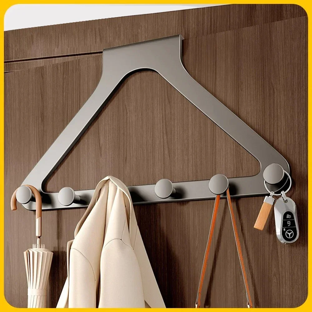 Carbon Steel Door Rear Hook Hanger Bedroom Corner Hanger Wardrobe Side Coat Rack No Punching Lengthening Door Top Clothes Rack
