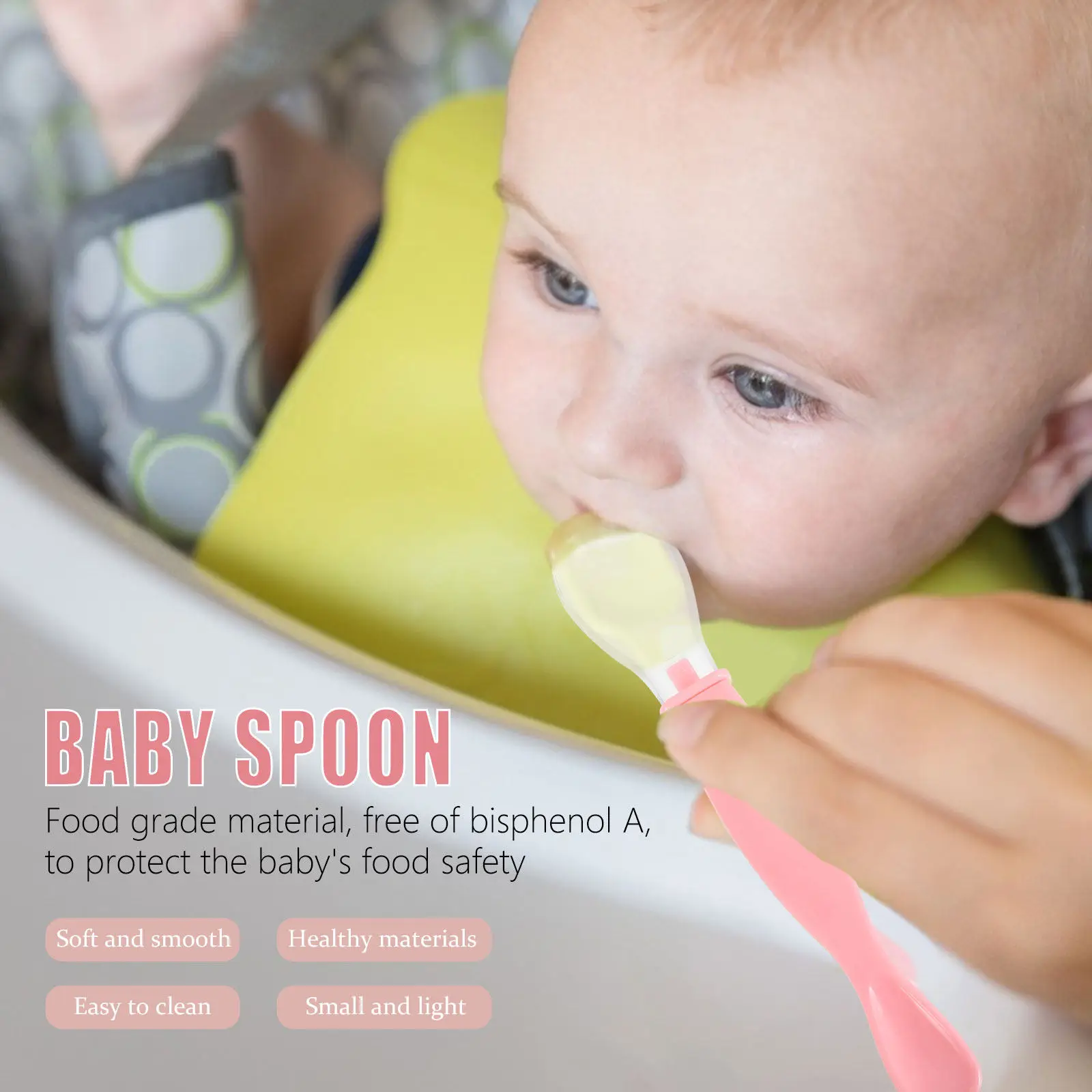 

2Pcs Flexible Silicone Baby Spoons Safe Gentle on Gums Toddler Eating Utensils Compact Lightweight Sturdy Spoon for Baby