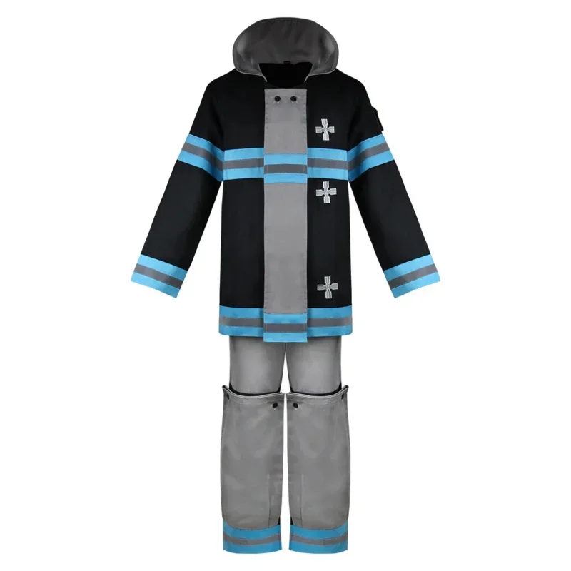 SN88 أزياء أنيمي Enn Enn No Shouboutai Shinra Kusakabe Takehisa Hinawa أزياء تنكرية لرجال الإطفاء سترة زرقاء معطف السراويل