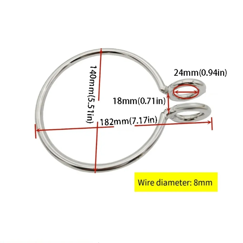 8mm Size Marine Anchor Retrieval Ring Silver Color Polished Finish Stainless Steel Ring Stainless Steel Welded Construction