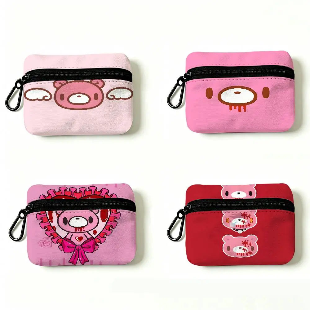 Popular Character G-Gloomy B-Bear Anti-fade Oxford Cloth Small Zipper Coin Bag Lightweight Hanging Wallet For Coins ID Cards