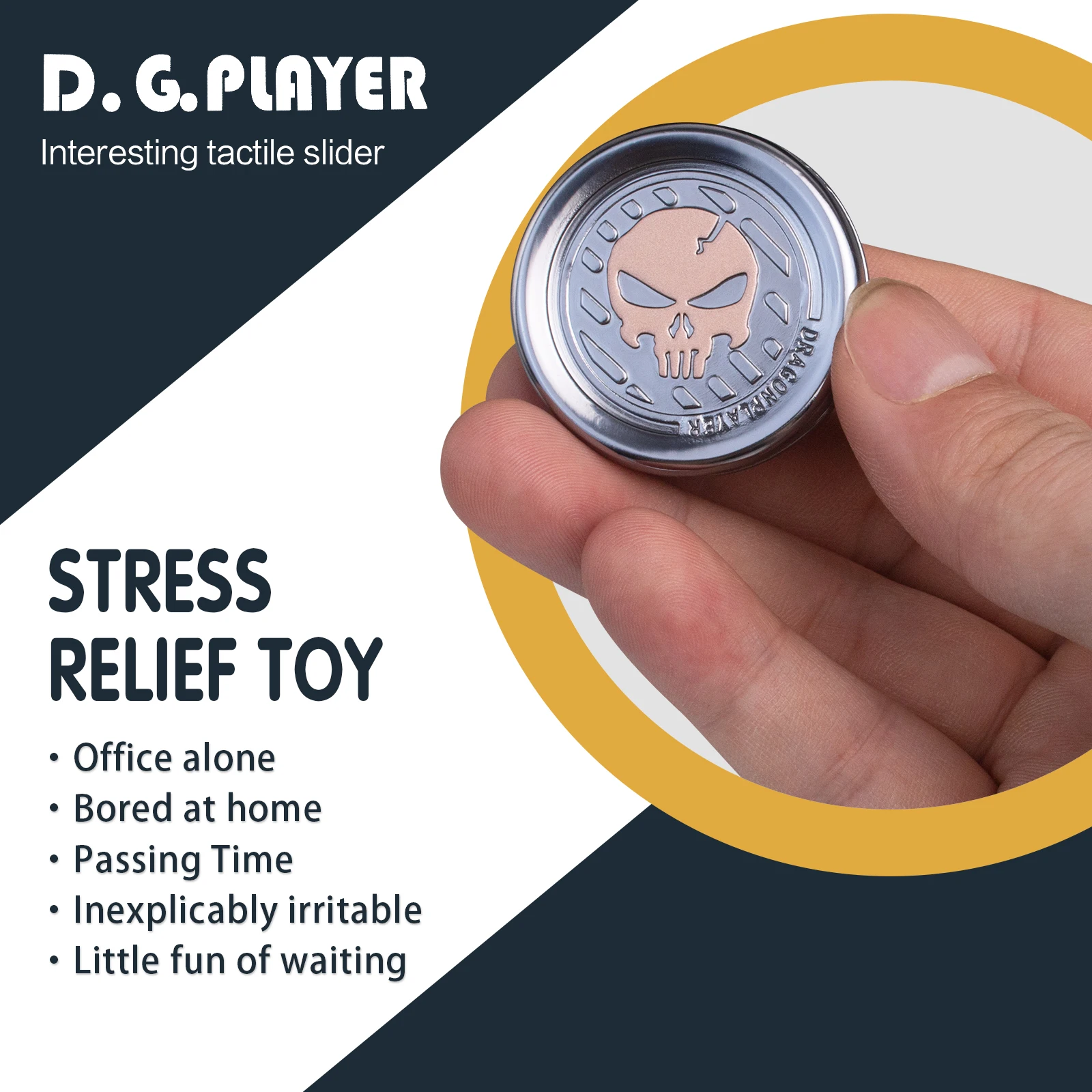 Metal Fidget Toys Adults Haptic Toy Fidget Slider, Stress Anxiety Relief Toys, Clicks to Prevent Alzheimer\'s