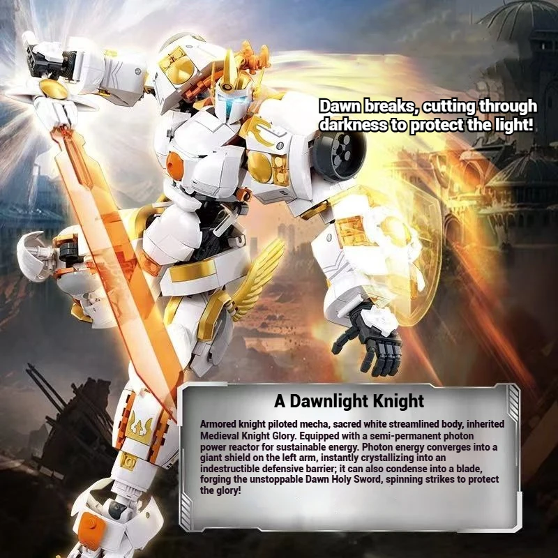 Robot model assembly ornaments, building blocks mecha toy small particle assembly, children's holiday gifts, educational toys