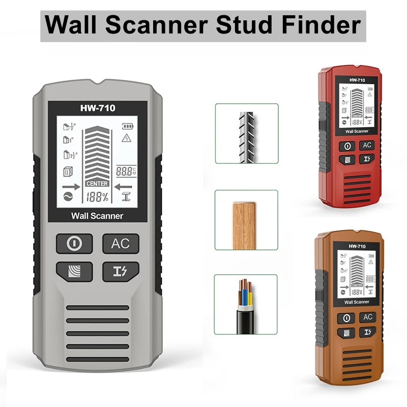 

Ручной металлоискатель 5 в 1, настенные искатели, многофункциональный детектор деревянных шпилек, металлические трубы, провод переменного тока, измерение глубины металла, сканер пола