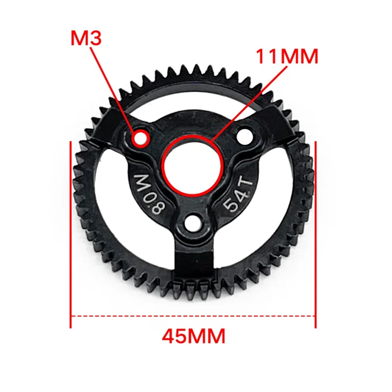 Steel Metal Gear 32P(M0.8) 54T Motor Pinion Gears for 1/10 Traxxas Summit,Revo,E-Revo,Slash RC Buggy Truck Upgrade Parts