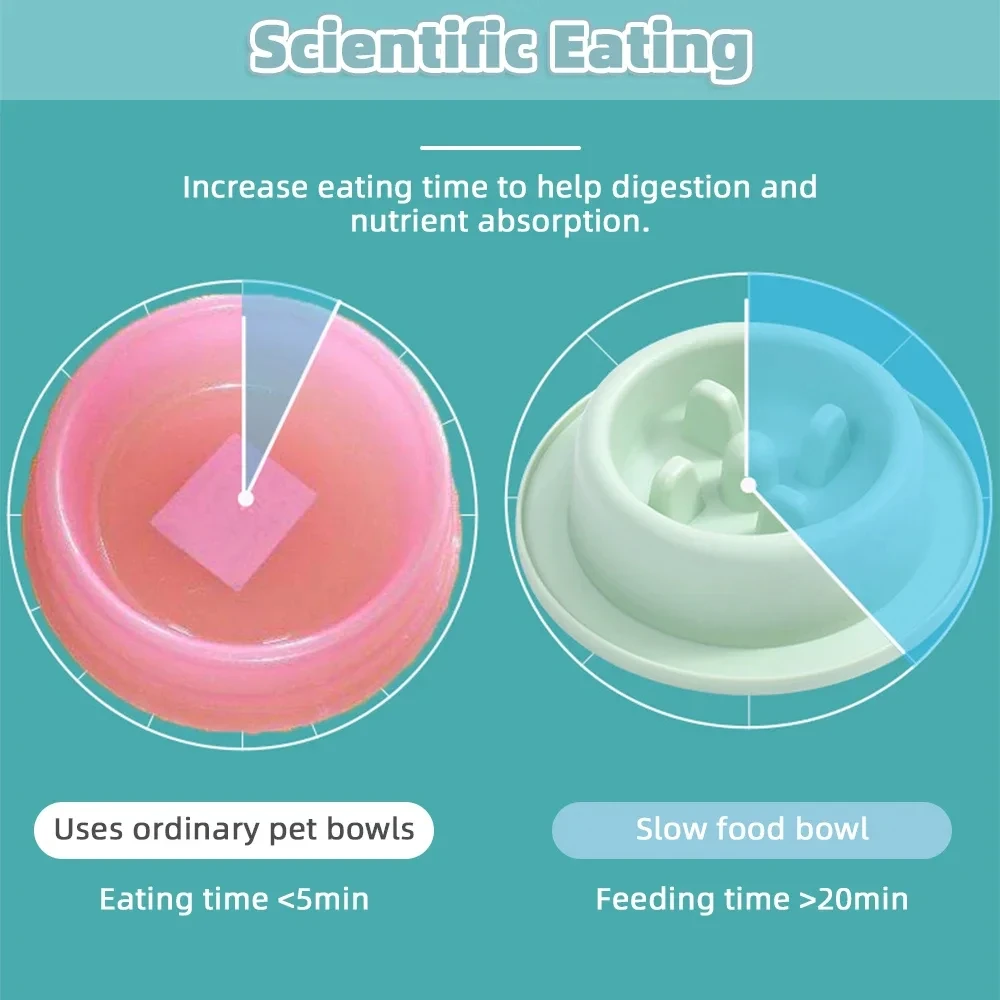 Wolno miska na karmę pies miska przeciw uduszeniu powolne jedzenie plastikowa miska dla kotów dla szczeniaka przeciw jaskółce zdrowe artykuły do