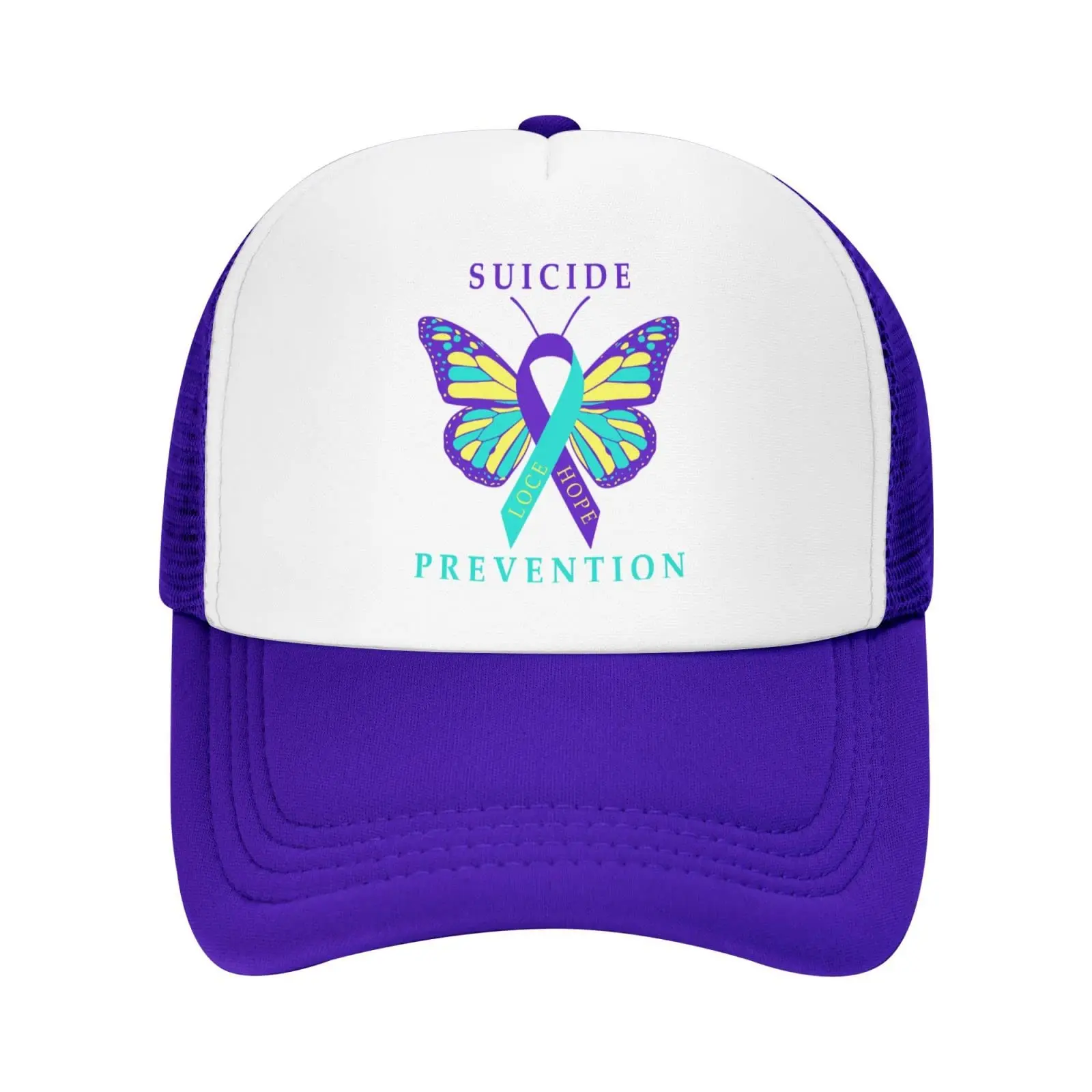 Suicide Prevention Awareness Butterfly Trucker Hat,Baseball Golf Dad Cap, Breathable Mesh Side, Adjustable