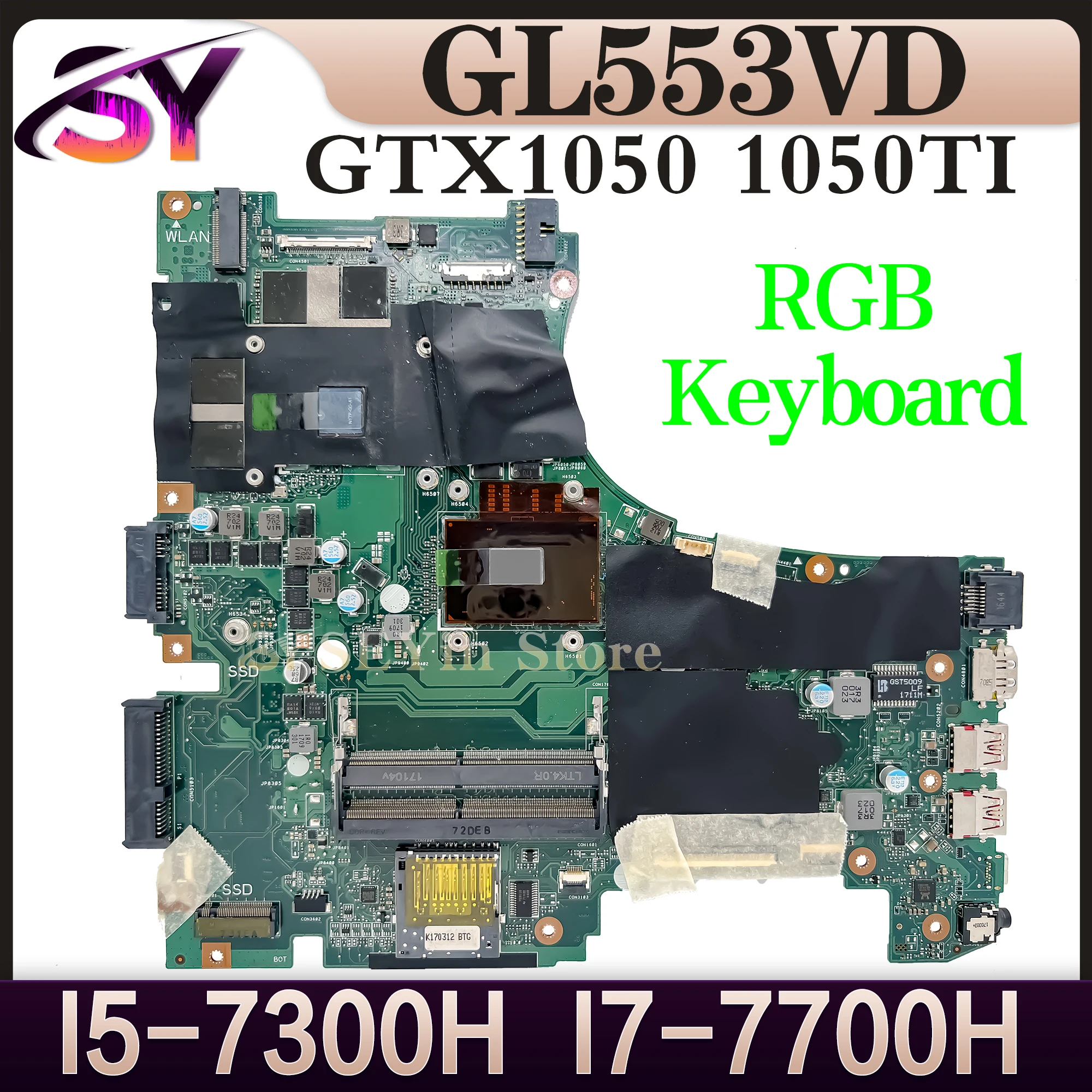 GL553VD Mainboard For ASUS ROG FX553V GL553V GL553VE FX53V ZX53V Laptop Motherboard I5-7300H I7-7700HQ GTX1050 GTX1050TI