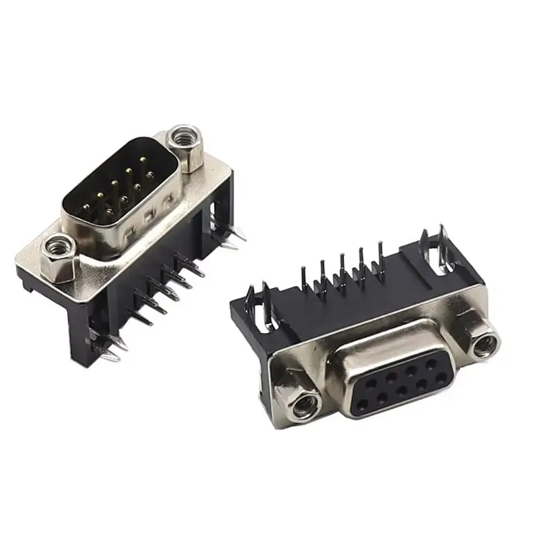 【5PCS】DB9 Female Male PCB Mount D-Sub 9Pin PCB Connector RS232 Connector 90-degree Bent Needle DR9