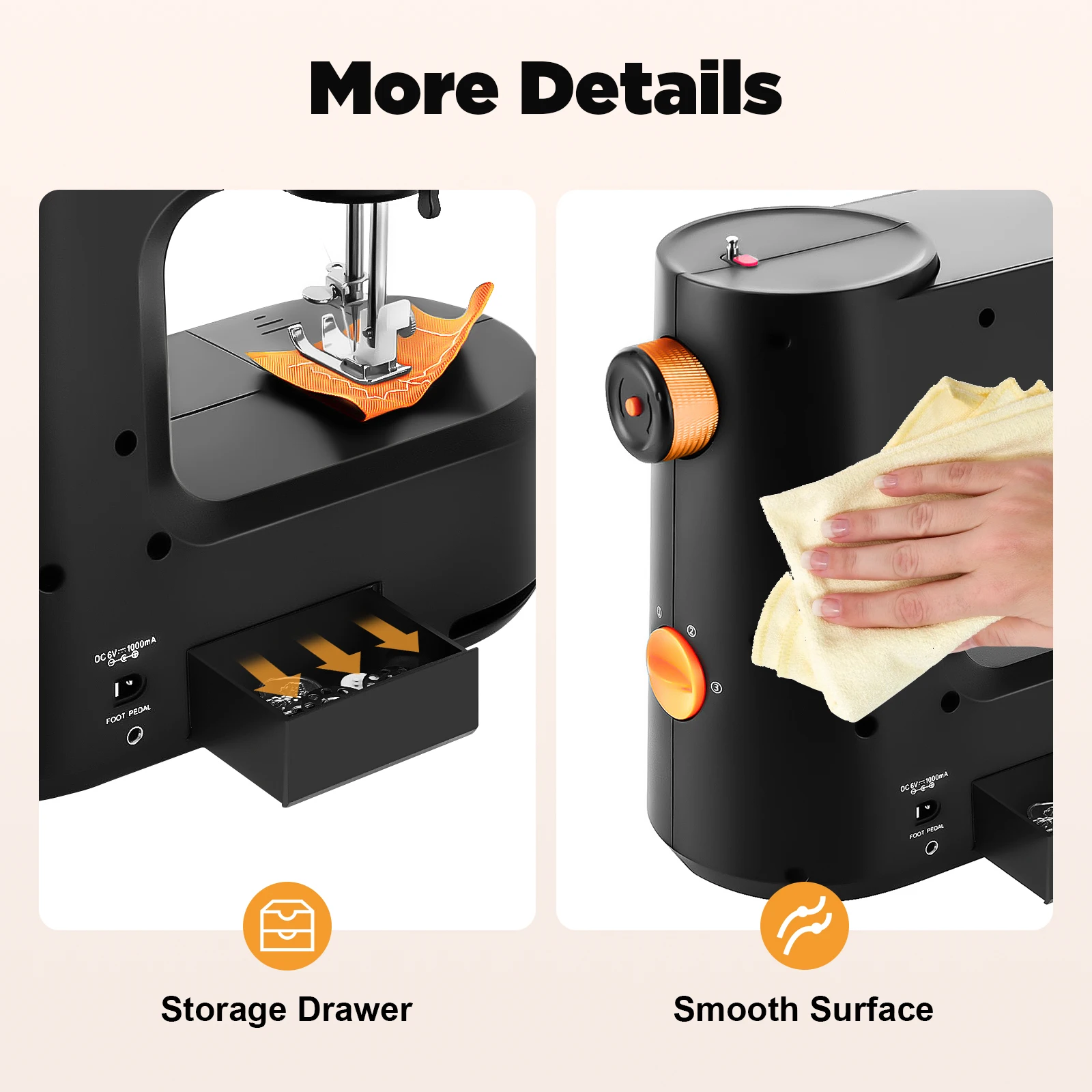 ماكينة خياطة الغرز الكهربائية فائقة الاستخدام مع زر تعديل ضيق الخيط للملابس والسراويل والشيفون