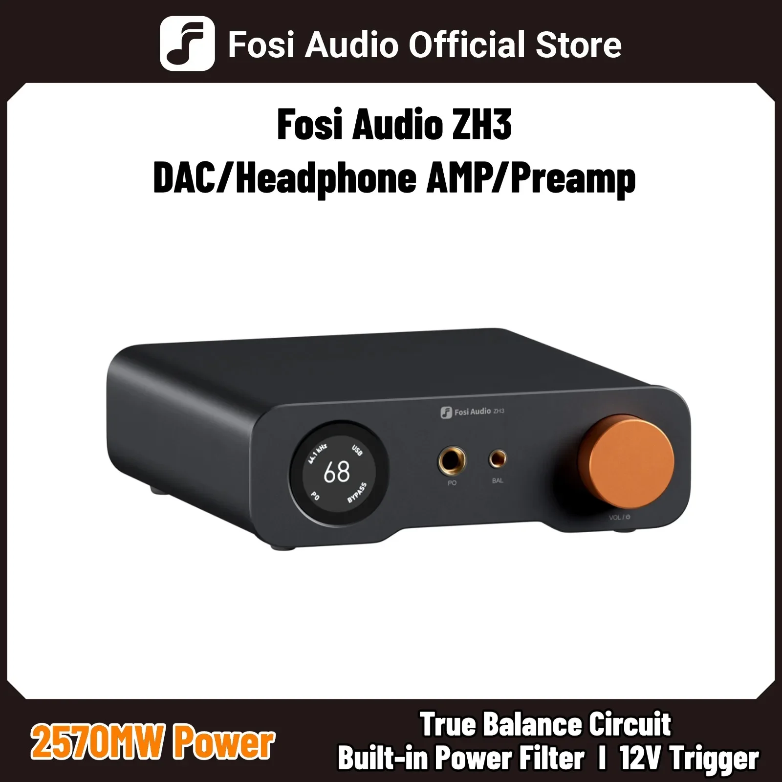 Fosi ZH3 HIFI مضخم ضوت سماعات الأذن سطح المكتب DAC AKM4493SEQ Preamp متوازن تمامًا مع مدخل الزناد عن بعد 12 فولت